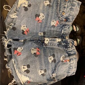 Aeropostale Denim Shorts - Blue with Disney Print